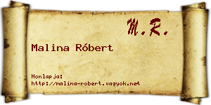 Malina Róbert névjegykártya