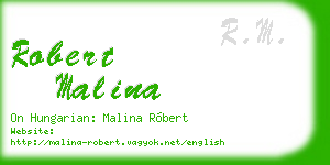 robert malina business card